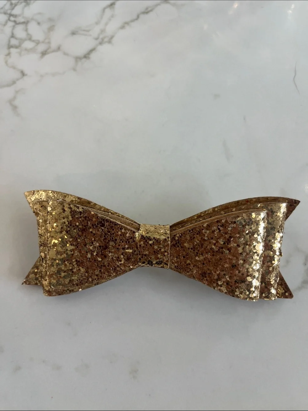 Gold Glitter Bow Hair Clip
